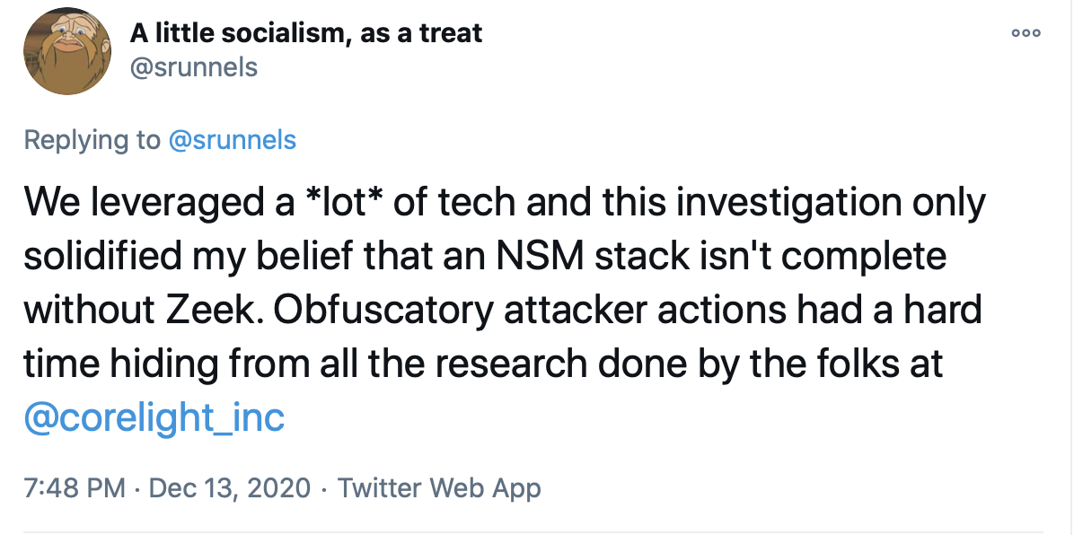 Detect SUNBURST Backdoor Attack With Corelight & Zeek Corelight