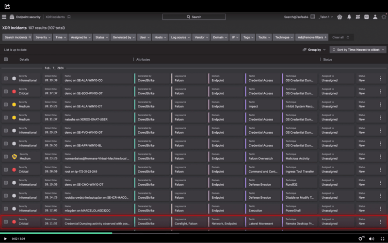 xdr incident dashboard