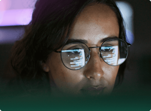 cyber-developer-screen-reflection